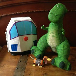 Buzz Lightyear's Star Adventure Playset Toy Story Lot RexLg Plush Dinosaur &Dog